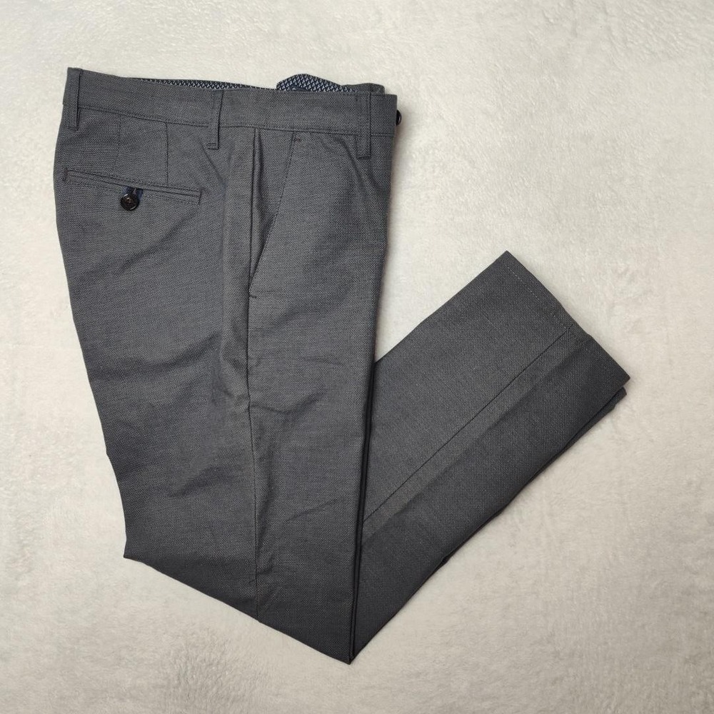 Ted Baker Pants Mens 30x28 Gray Chino Slim Roynew Cotton Spandex Tapered Pockets